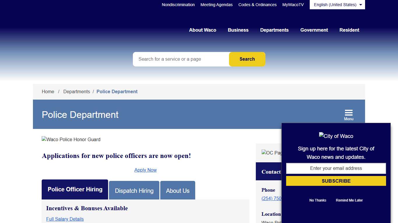 Police Department City of Waco